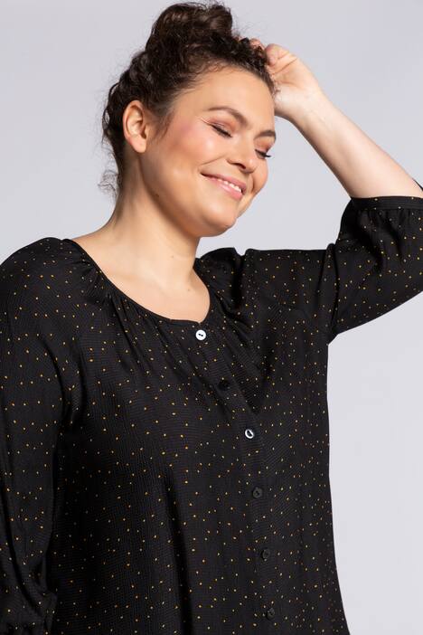 Bluse, Crepe mit Mkro-Dots, 3/4-Ärmel, selection