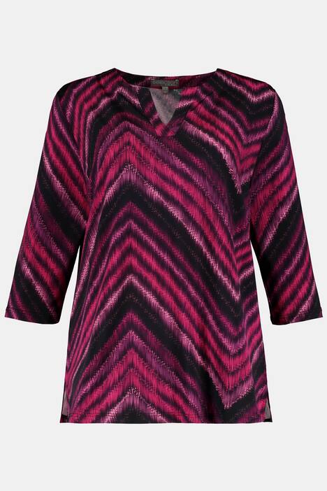 Slinkyshirt, Zacken-Design, Tunika-Ausschnitt, 3/4-Ärmel, selection