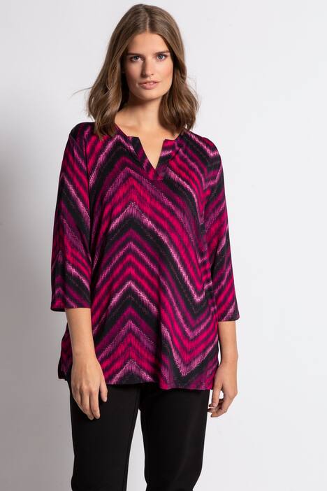 Slinkyshirt, Zacken-Design, Tunika-Ausschnitt, 3/4-Ärmel, selection