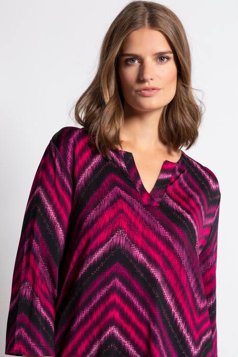 Slinkyshirt, Zacken-Design, Tunika-Ausschnitt, 3/4-Ärmel, selection