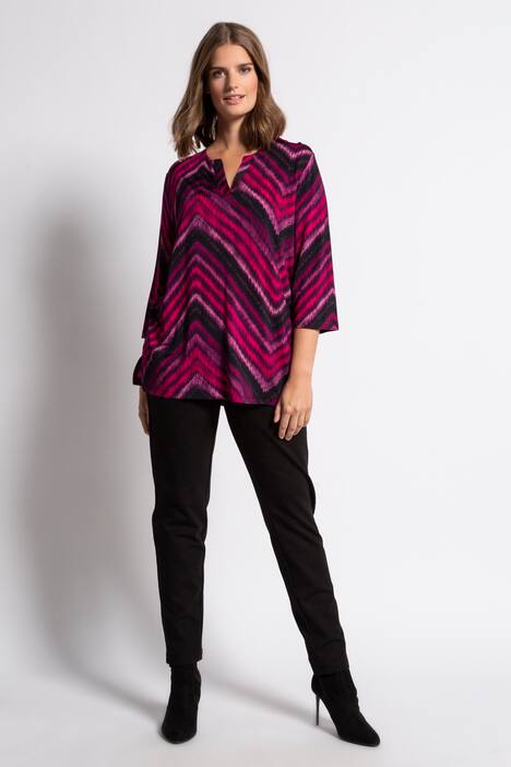 Slinkyshirt, Zacken-Design, Tunika-Ausschnitt, 3/4-Ärmel, selection