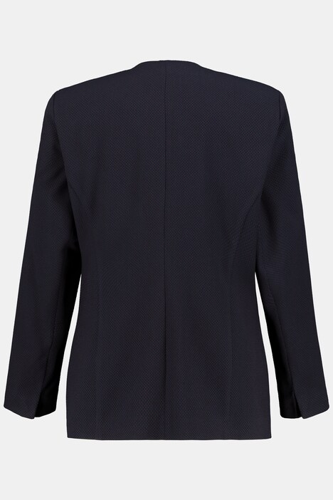 Pin Dot Textured V-Neck Button Front Stretch Blazer