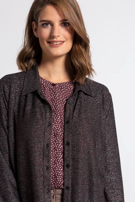 Longbluse, Glitzerstrick, Langarm, selection