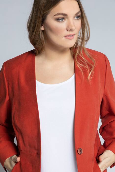 Longblazer, Lyocell, V-Ausschnitt, Langarm, selection