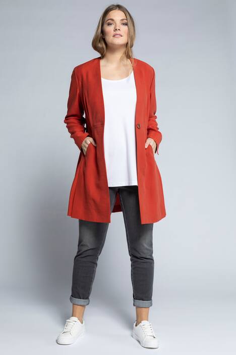 Longblazer, Lyocell, V-Ausschnitt, Langarm, selection