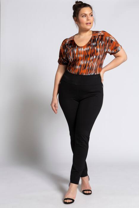 Jerseyhose Sienna, teilelastischer Bund, schmales Bein, selection