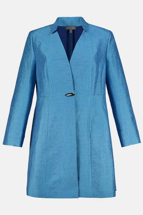 Longblazer, Leinen-Mischung mit Struktur, Revers, selection