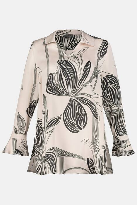 Tunika, Blüten-Design, Langarm mit Volant, selection