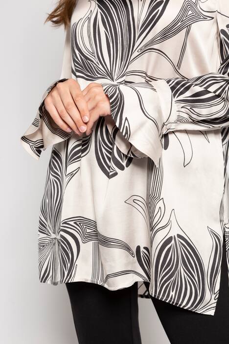Tunika, Blüten-Design, Langarm mit Volant, selection