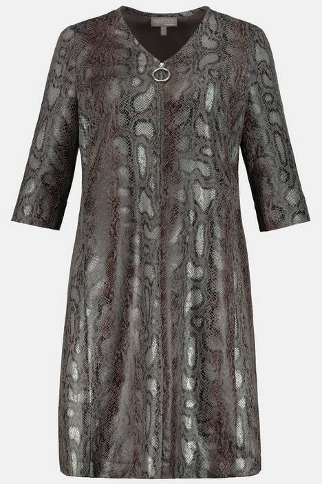 Kleid, Lederoptik mit Snake-Design, 3/4-Ärmel, selection
