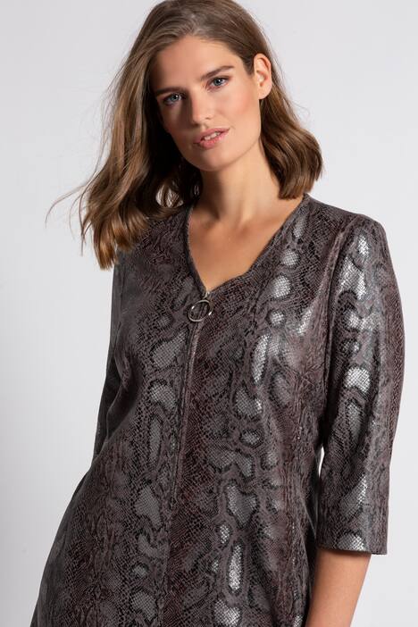 Kleid, Lederoptik mit Snake-Design, 3/4-Ärmel, selection