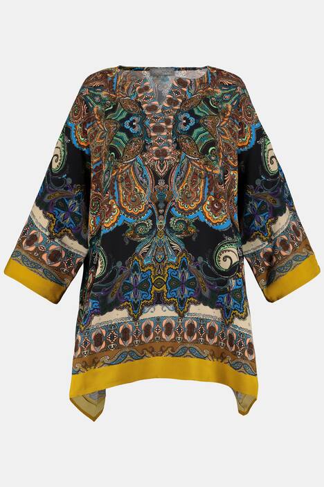 Tunika, oversized, Paisleys mit Bordüren, oversized, selection
