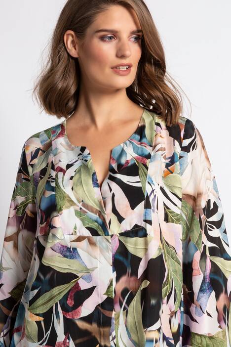 Longbluse, farbiges Dschungel-Design, lange Trompetenärmel, selection