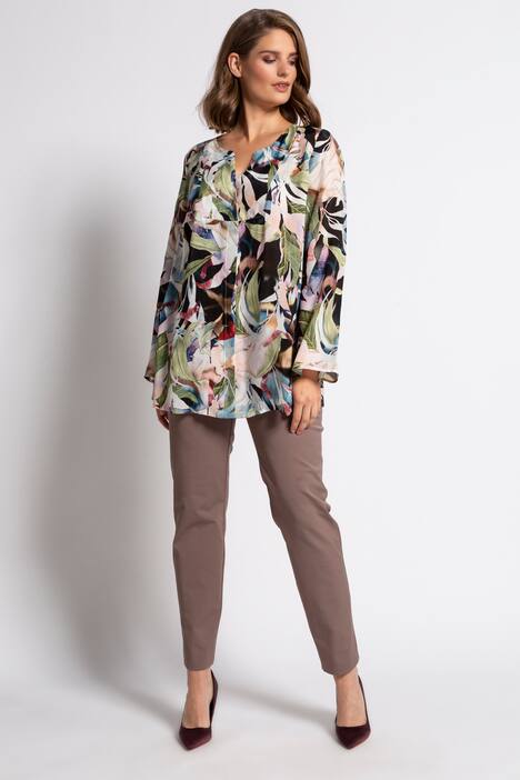 Longbluse, farbiges Dschungel-Design, lange Trompetenärmel, selection