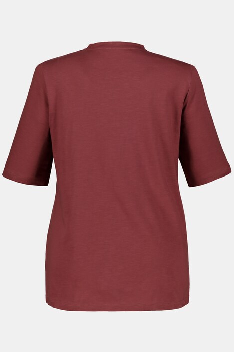 T-shirt, bottoni decorativi, classic, orlo a punta, cotone biologico