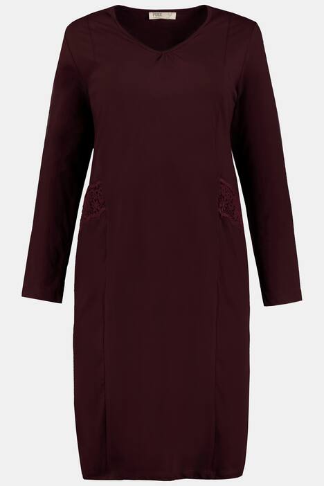 Jerseykleid, Spitzendetails, A-Linie, Biobaumwolle
