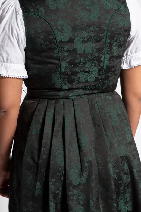 Dirndl, Rosen-Jacquard, Zierschnürung, Satinschürze