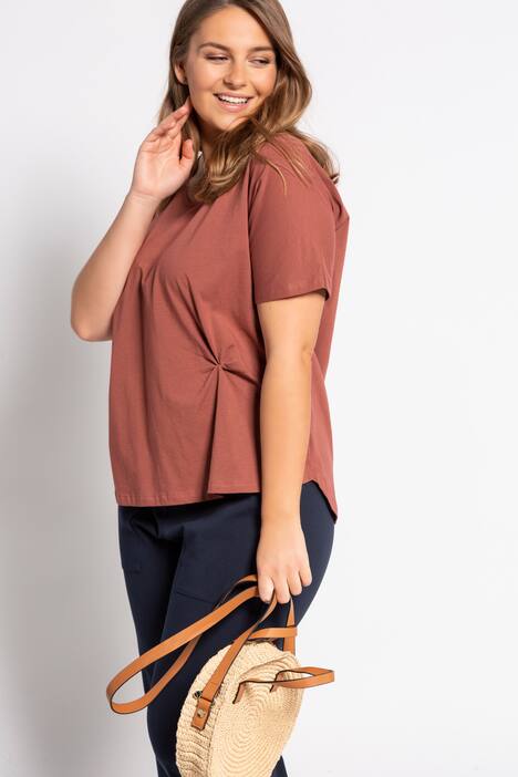 T-Shirt, Raffung, Oversized, Biobaumwolle