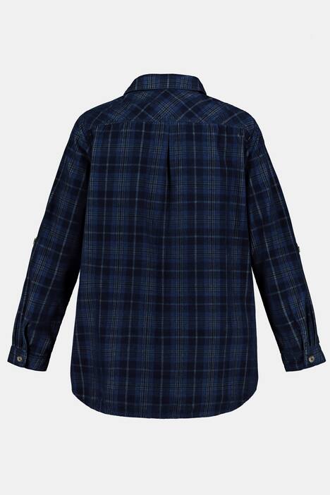 Bluse, karierter Cord, Krempelriegel