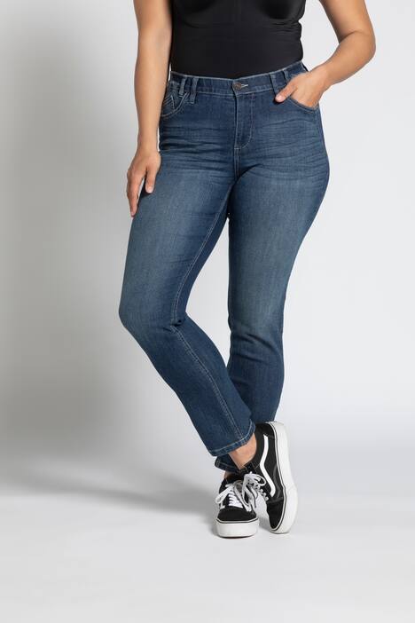 Jeans Sarah, Krempel-Zierband, schmale 5-Pocket-Form