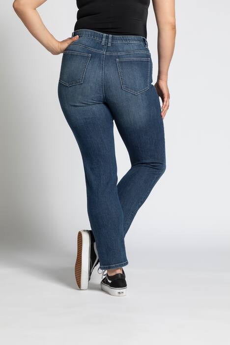 Jeans Sarah, Krempel-Zierband, schmale 5-Pocket-Form
