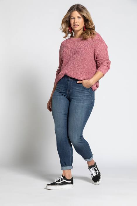 Jeans Sarah, Krempel-Zierband, schmale 5-Pocket-Form