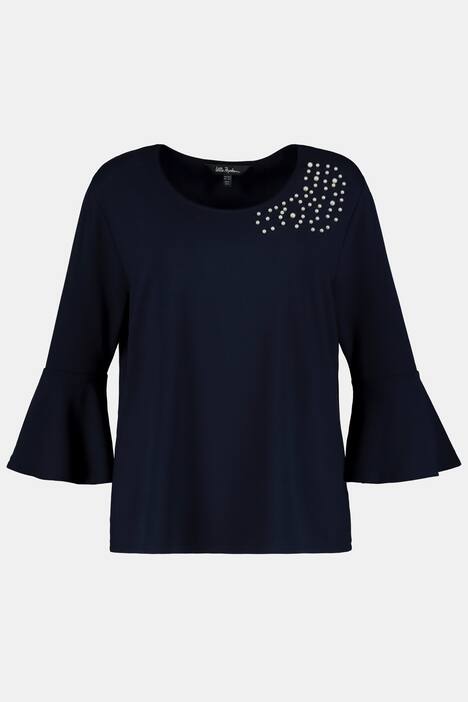 Sweatshirt, Zierperlen, Classic, 3/4-Volantärmel