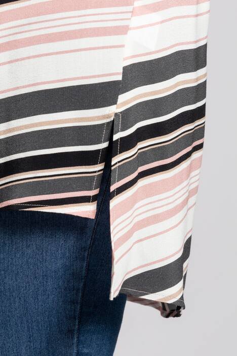 Bold Diagonal Stripe V-Neck Crepe Blouse