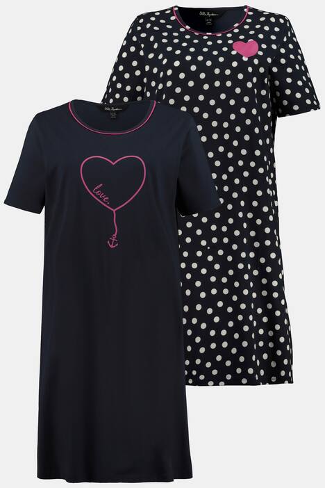 2 Pack of Eco Cotton Sleep Tees - Dots, Solid