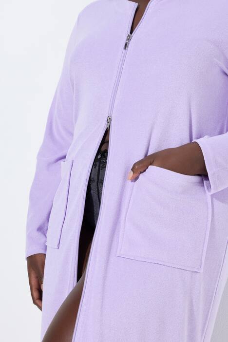 Peignoir en tissu éponge, doux et confortable - fermeture à glissière à double sens