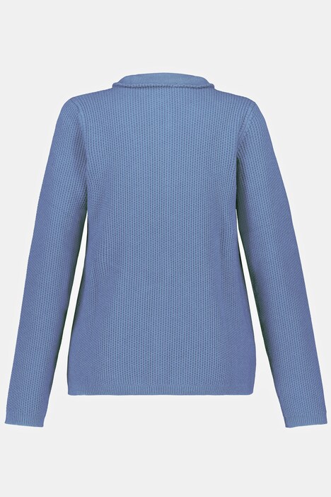 Strickjacke, Stehkragen, Langarm, weicher Strick
