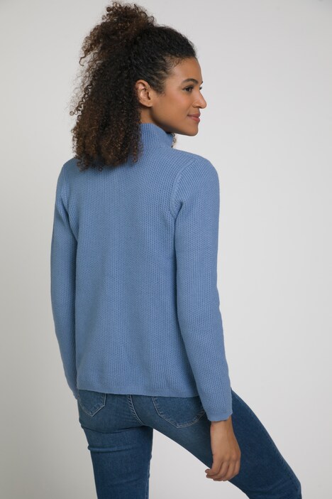 Strickjacke, Stehkragen, Langarm, weicher Strick