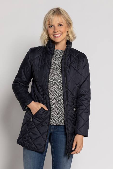Steppjacke, Rauten, leicht tailliert, 2-Wege-Zipper