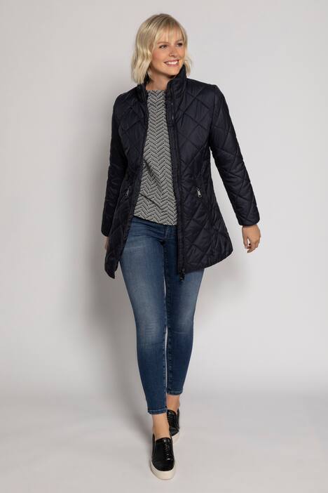 Steppjacke, Rauten, leicht tailliert, 2-Wege-Zipper
