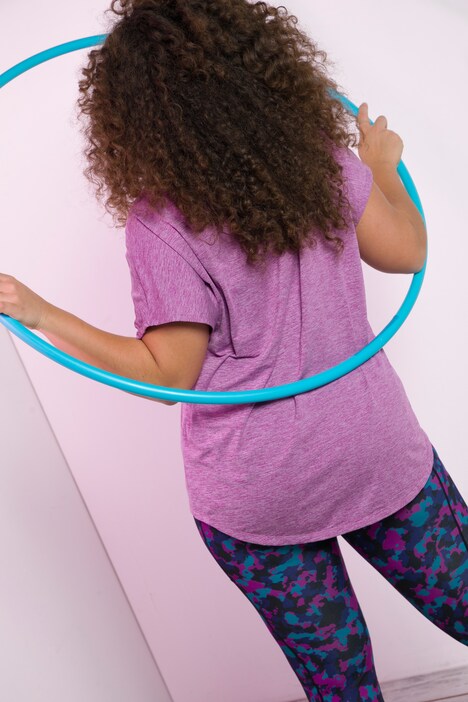 Maglia sportiva dal taglio oversize con scollo a girocollo e mezze maniche