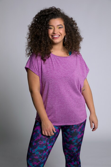 Maglia sportiva dal taglio oversize con scollo a girocollo e mezze maniche