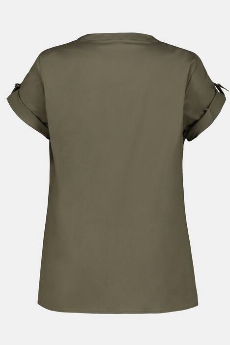 Bluse Identity, Tunika Ausschnitt, Halbarm, Military