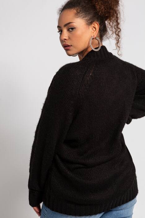 Strickpullover, Oversized, V-Ausschnitt, Longform