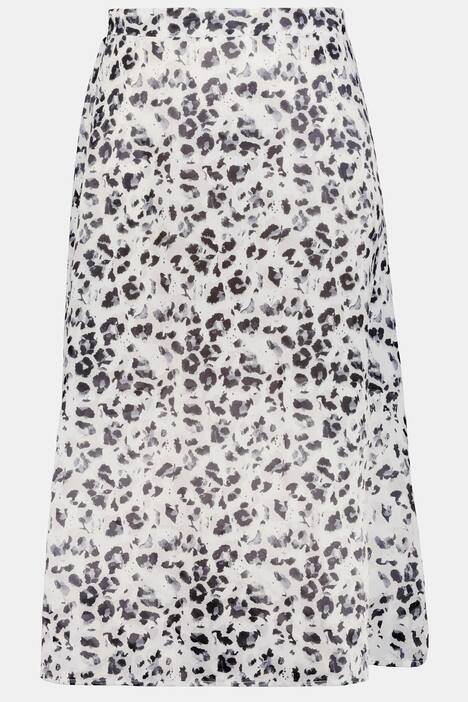 Midirock, blickdichter Satin, Leo-Print, Elastikbund