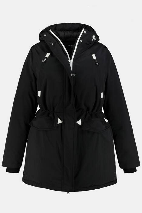 Parka, wasserdicht, Lederoptik-Details, Webpelz-Kapuze
