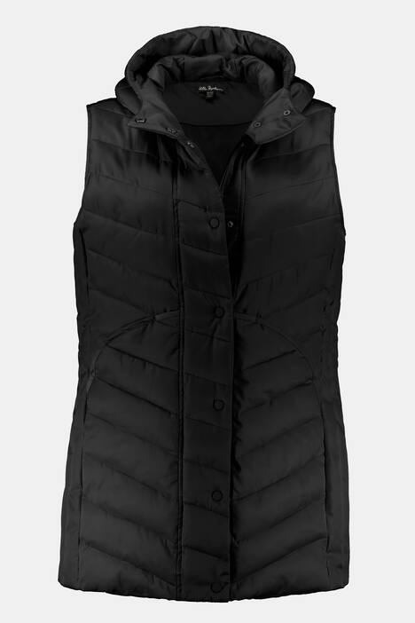 Quilted Long Hooded Fully Lined Vest