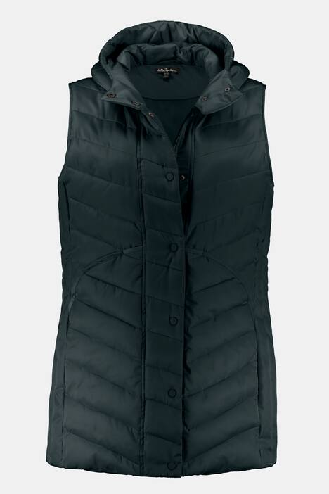 Quilted Long Hooded Fully Lined Vest