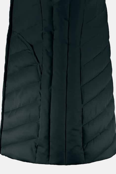Quilted Long Hooded Fully Lined Vest