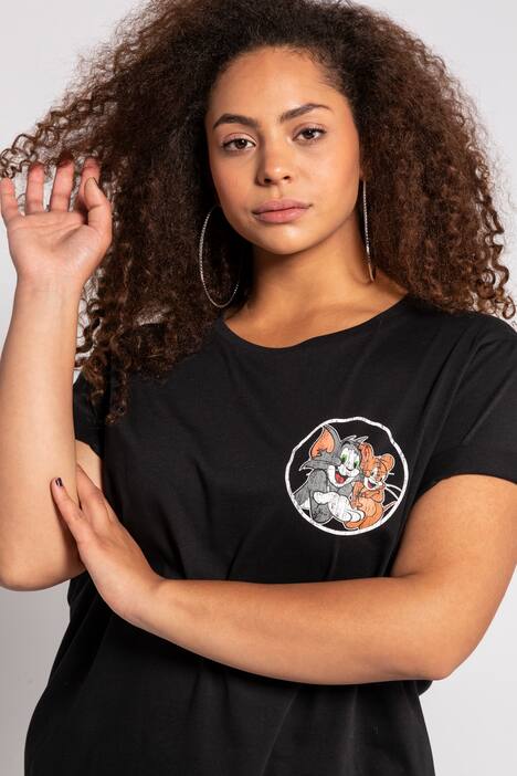 Shirt, Tom und Jerry, oversized, Halbarm