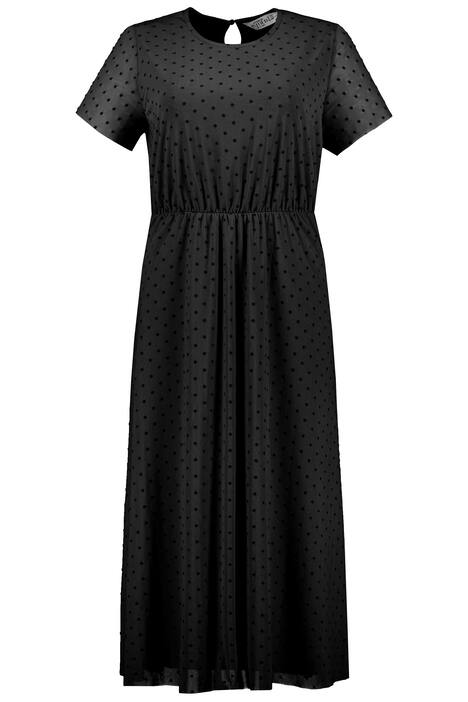 Dot Print Mesh Layer Knit Dress