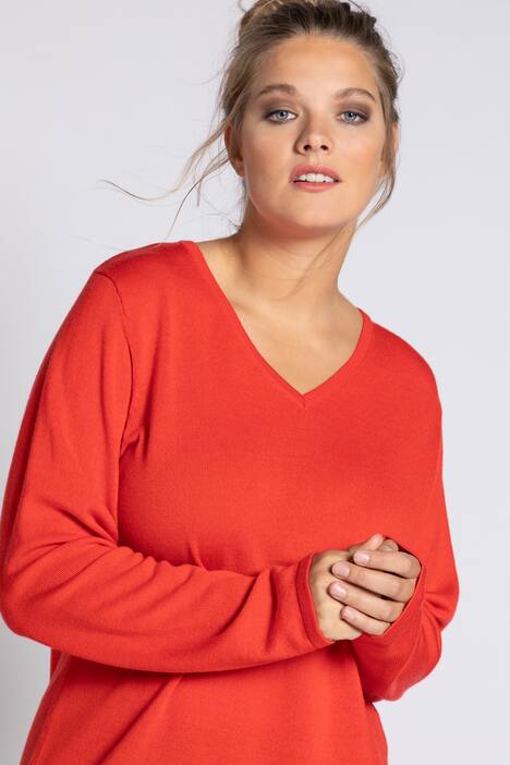 Lightweight Wool V-Neck Fine Knit Sweater