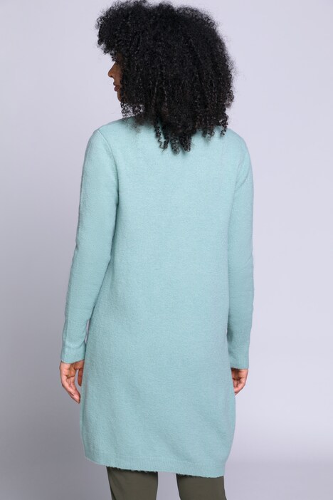 Long-Strickjacke, offene Oversized-Form, Feinstrick