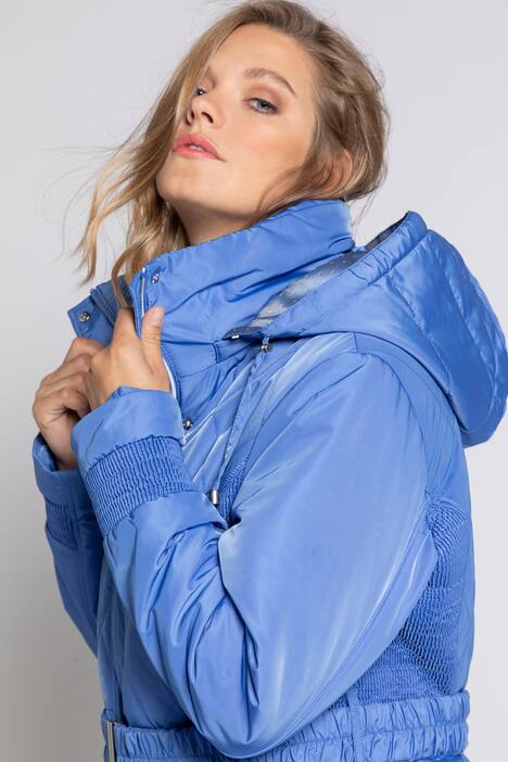 Steppjacke, Smok-Details, Gürtel, Kapuze, selection