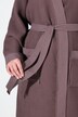 Peignoir, col châle, ceinture, tissu gaufré, manches longues