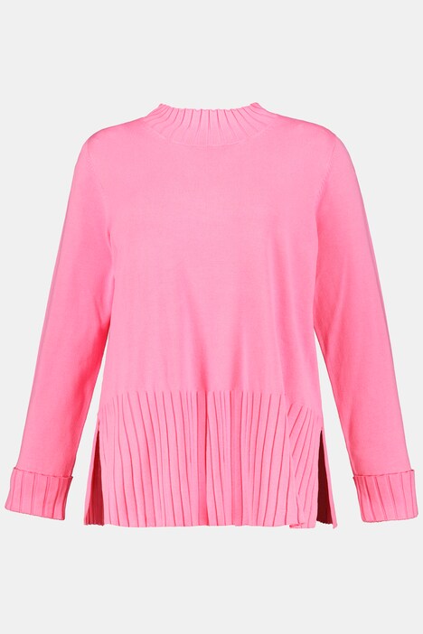 Pullover, Stehkragen, Boxyform, Langarm, Feinstrick